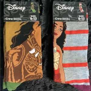 Disney Moana & Maui Casual Socks Set Of 2 sizes 9-13